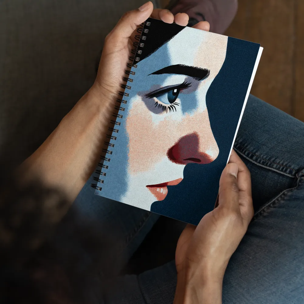Stippled Female Profile 
 Spiral Notebook | 140 pages