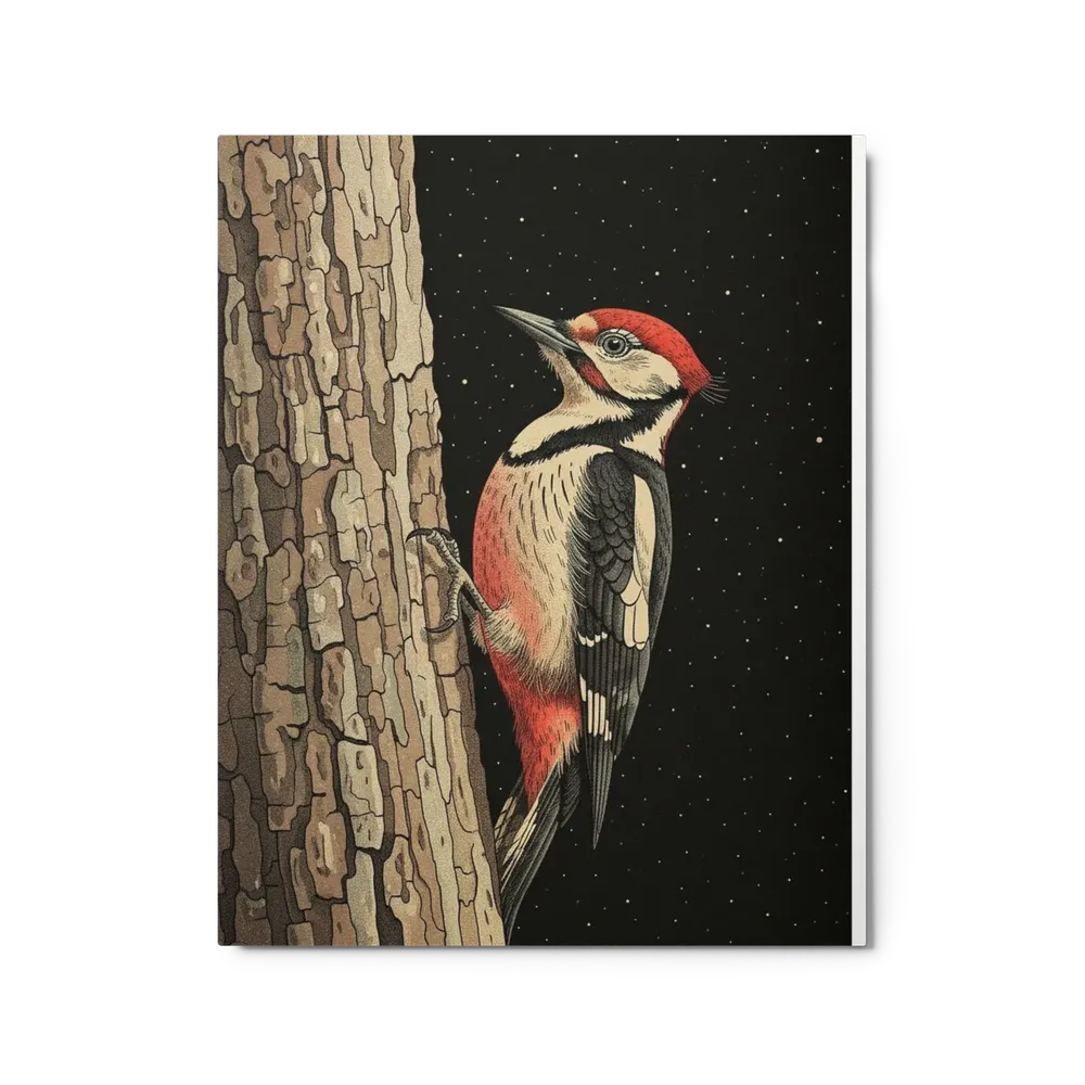 Woodpecker on Bark | Art Print