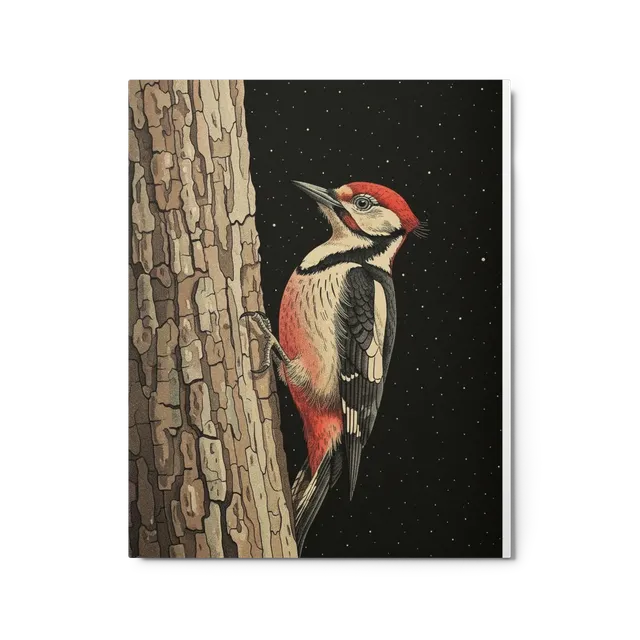 Woodpecker on Bark | Art Print
