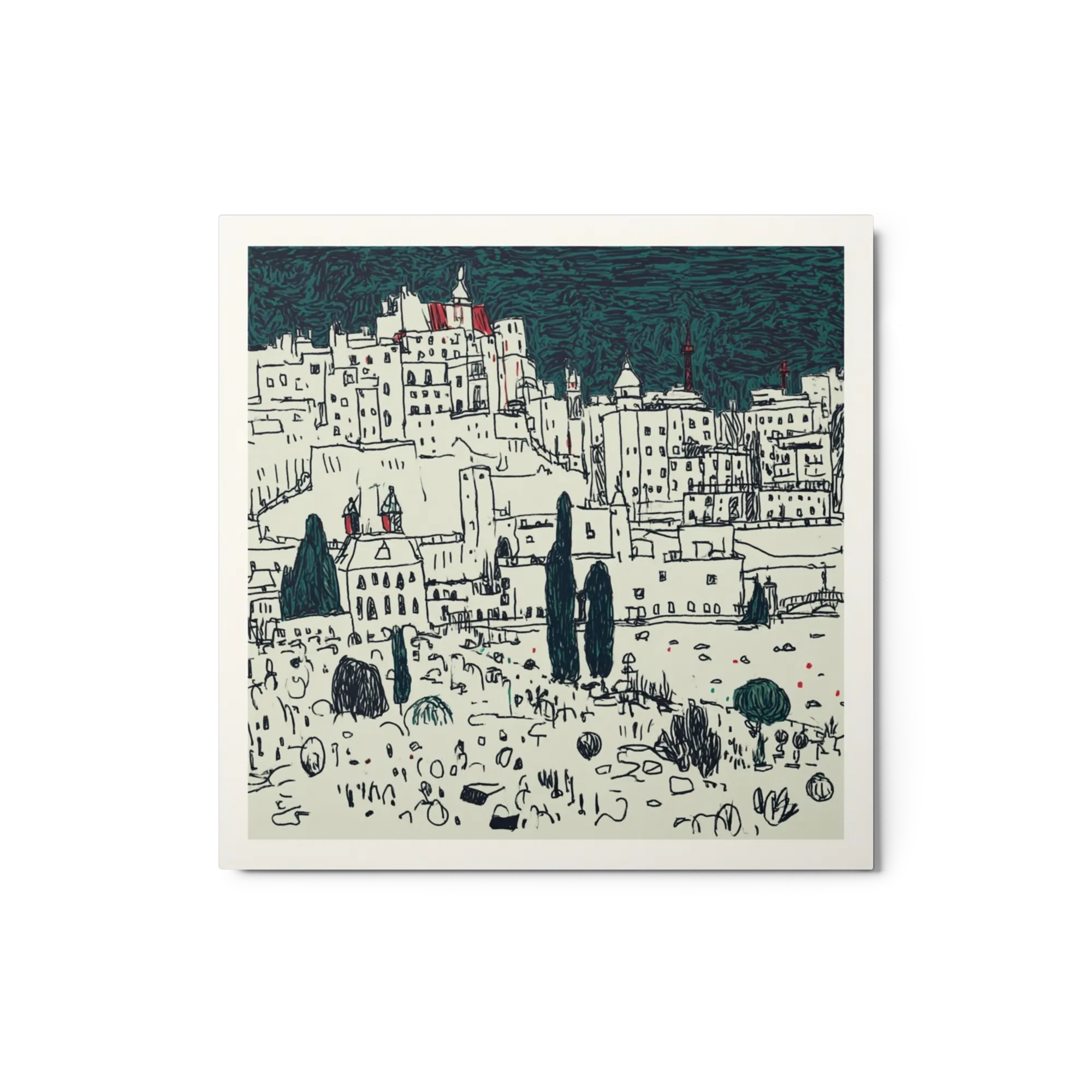 Hangstadt Strichzeichnung