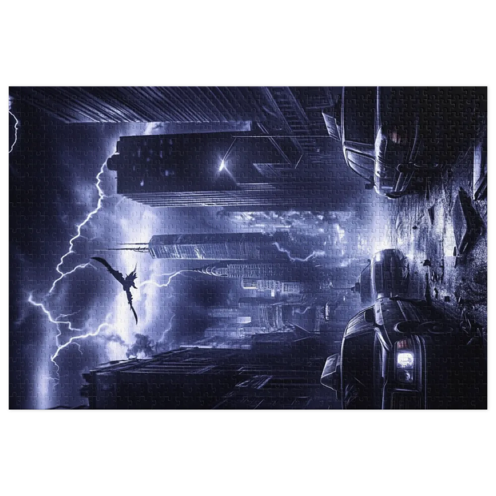 Cidade Distópica Tempestuosa 
 Puzzle em caixa de metal