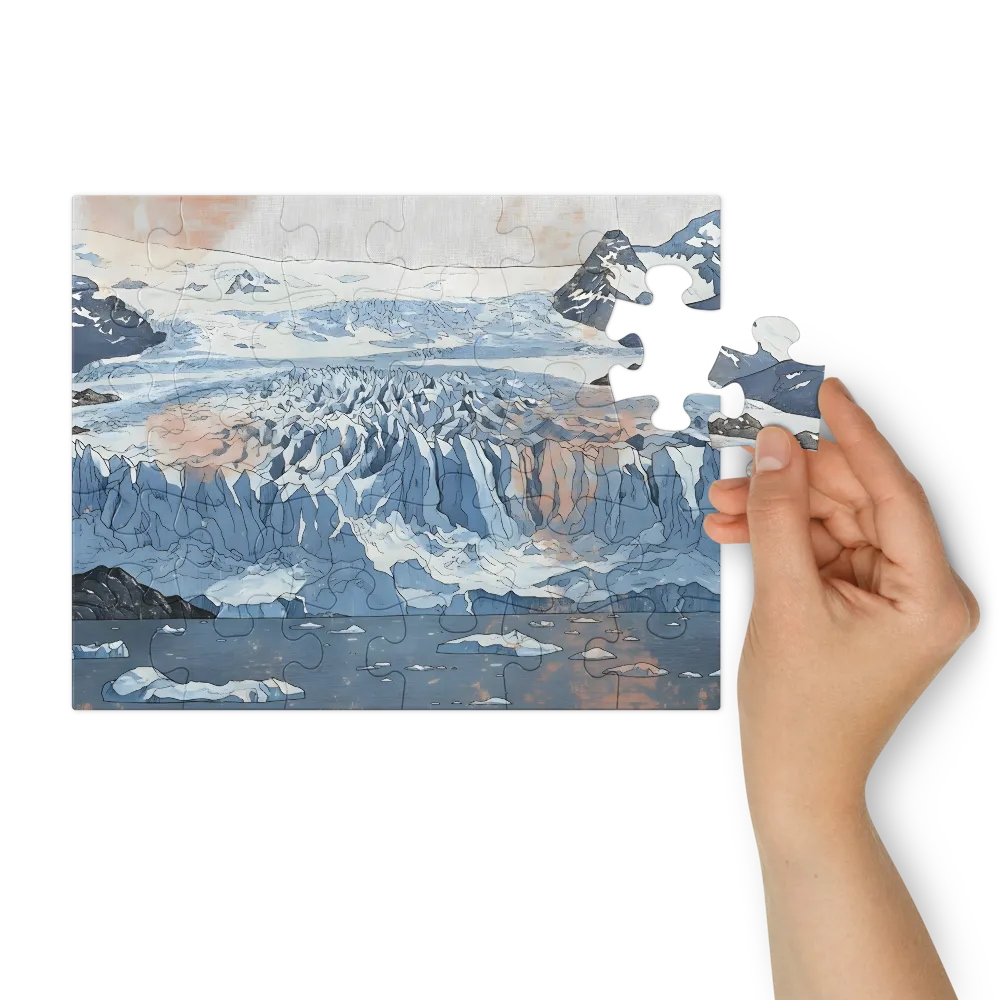 Peach Glacier Ukiyo-e 
 Jigsaw Puzzle in Tin Box