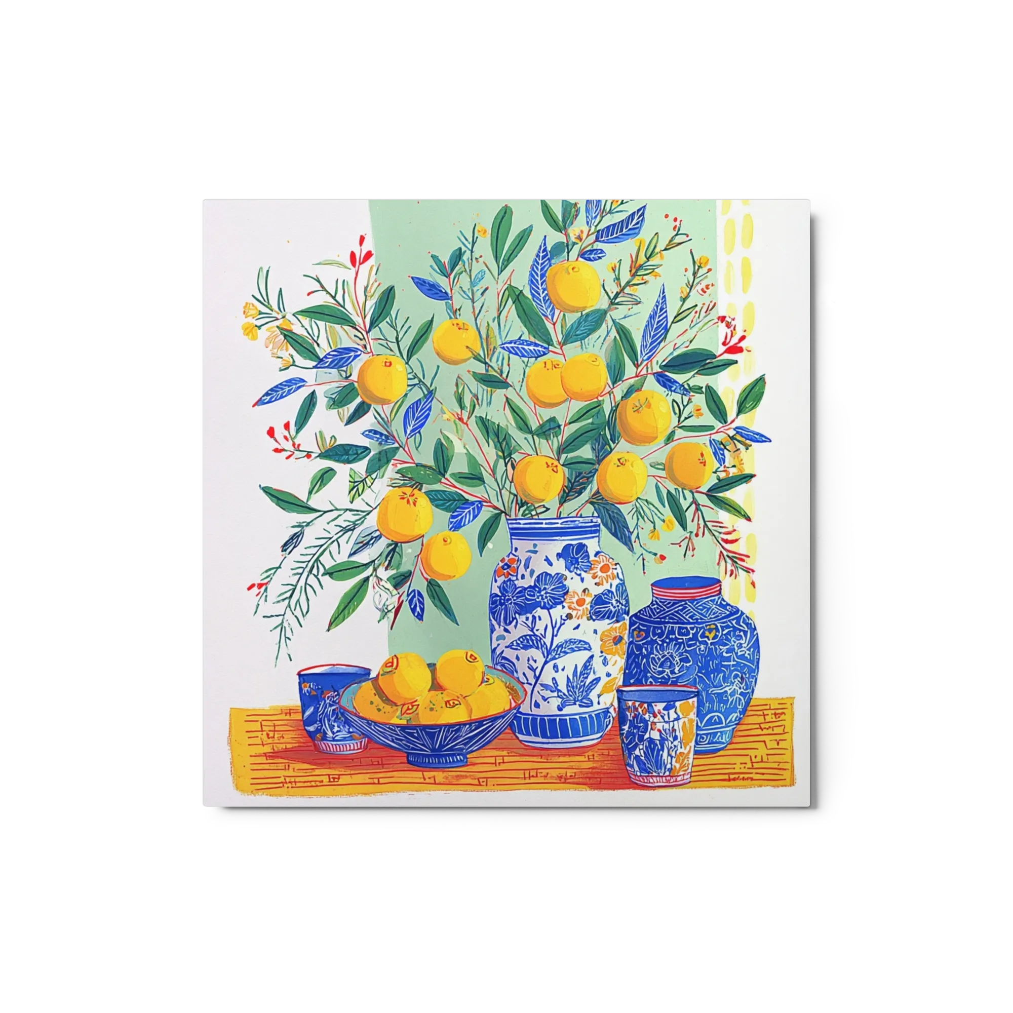 Citrus and Cobalt Vases
