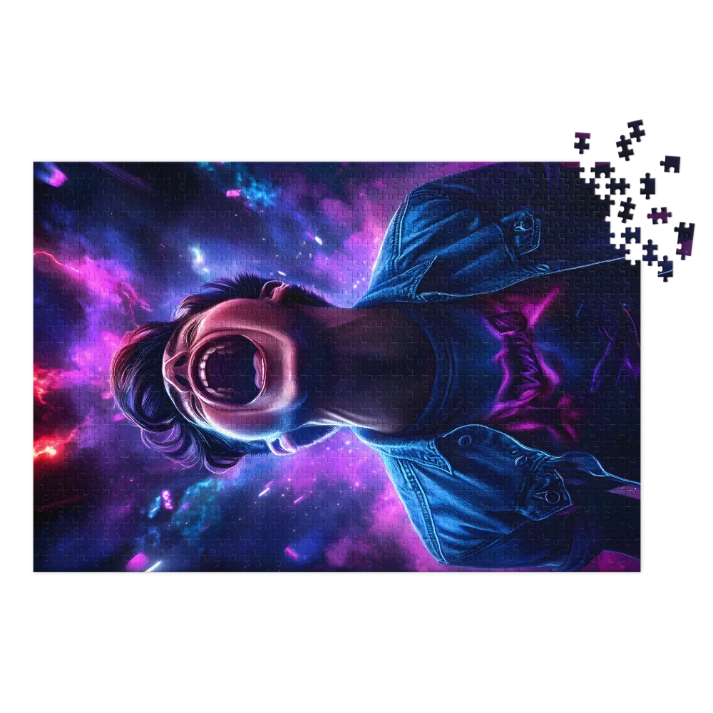 Digital Art of a Screaming Man