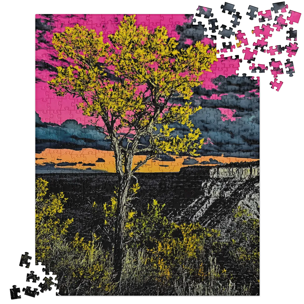 Neon Canyon Sunset 
 Jigsaw Puzzle in Tin Box