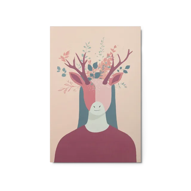 Whimsical Deer with Floral Antlers | Art Print