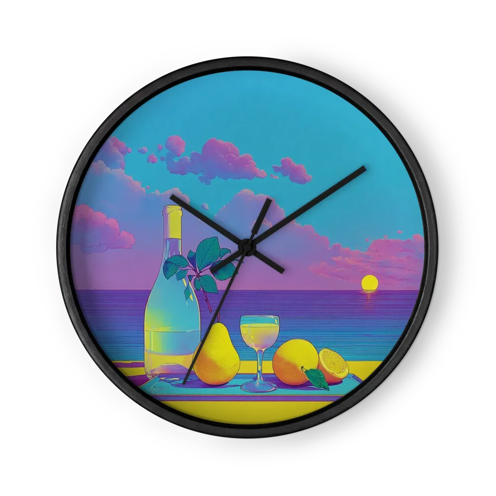 Vino e Frutta al Tramonto | Orologio da parete