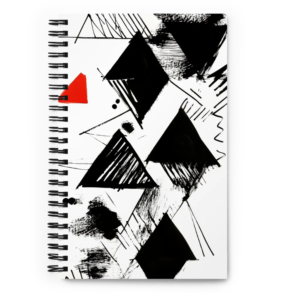 Geometric Abstraction with Red 
 Spiral Notebook | 140 pages