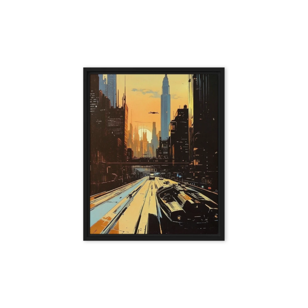 Retrofuturistic Urban Sunset | Art Print