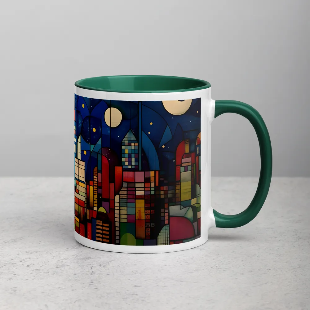 Kaleidoscope Cityscape 
 Mug with Dark Blue inside | 11 oz