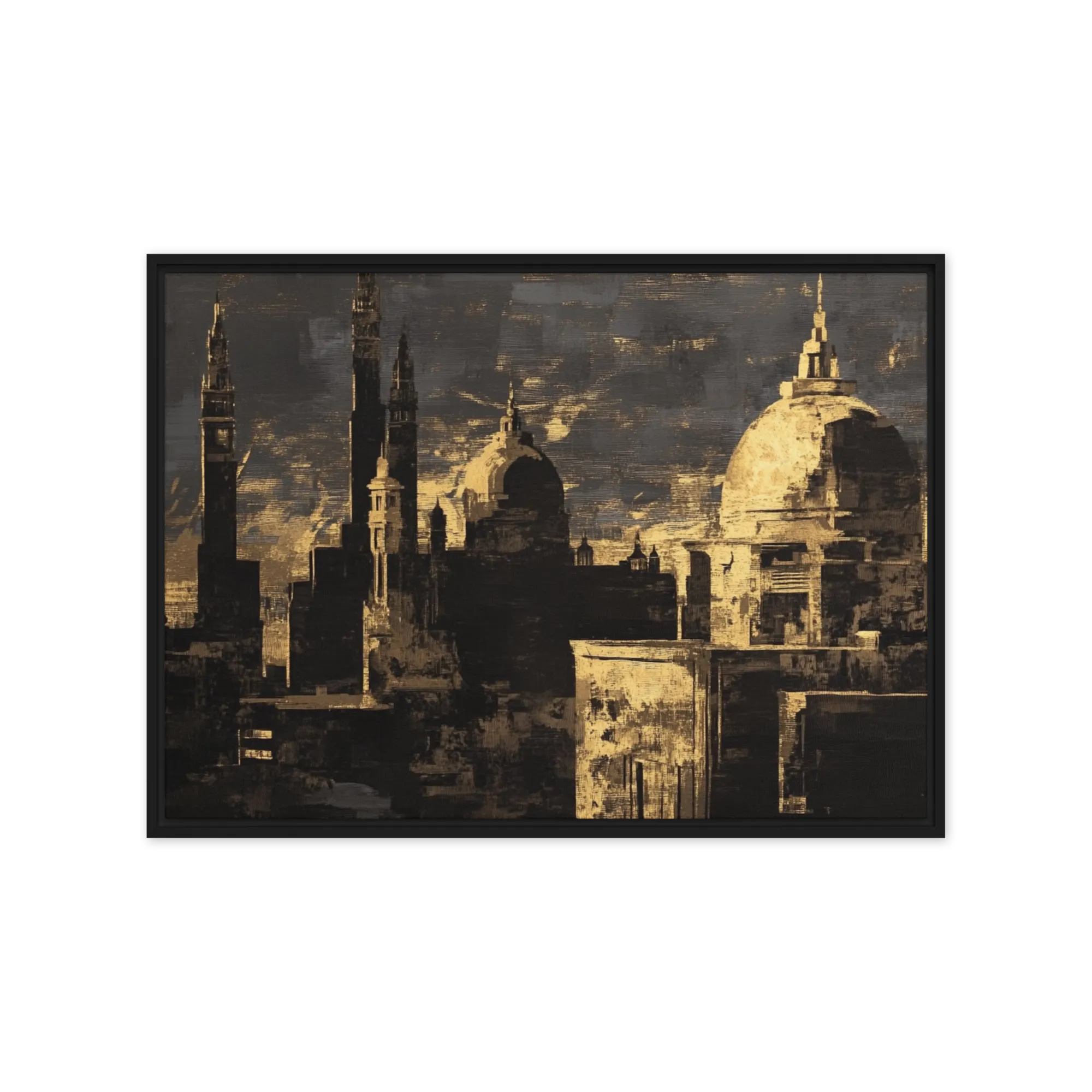 Golden Cathedral Silhouette 
 Poster with Red oak Frame | 20″x 30″