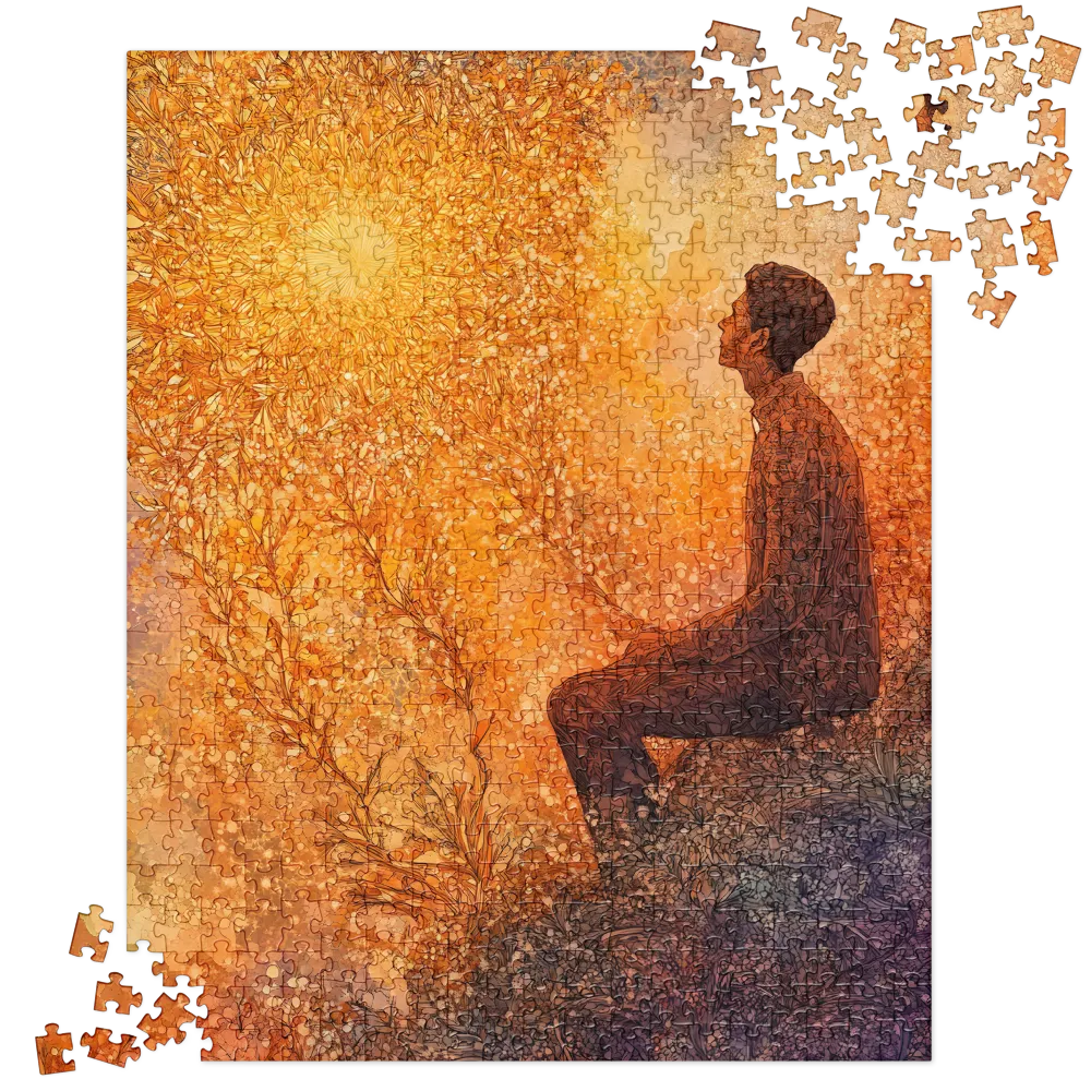 Contemplation in Golden Mosaic 
 Jigsaw Puzzle