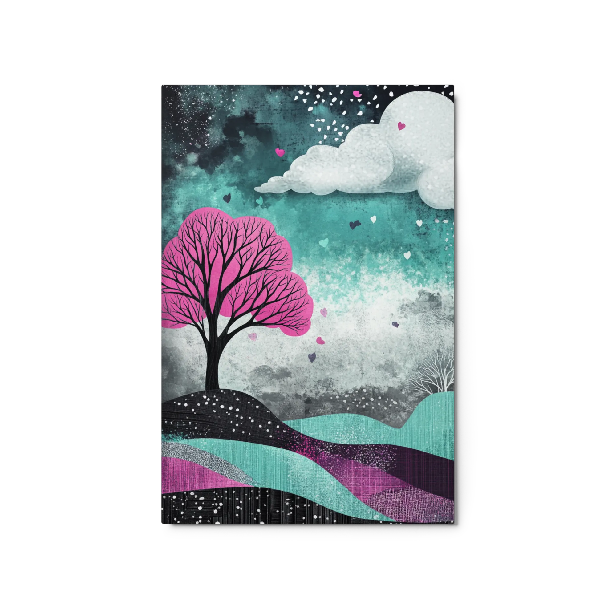 Stylized Pink Tree Landscape