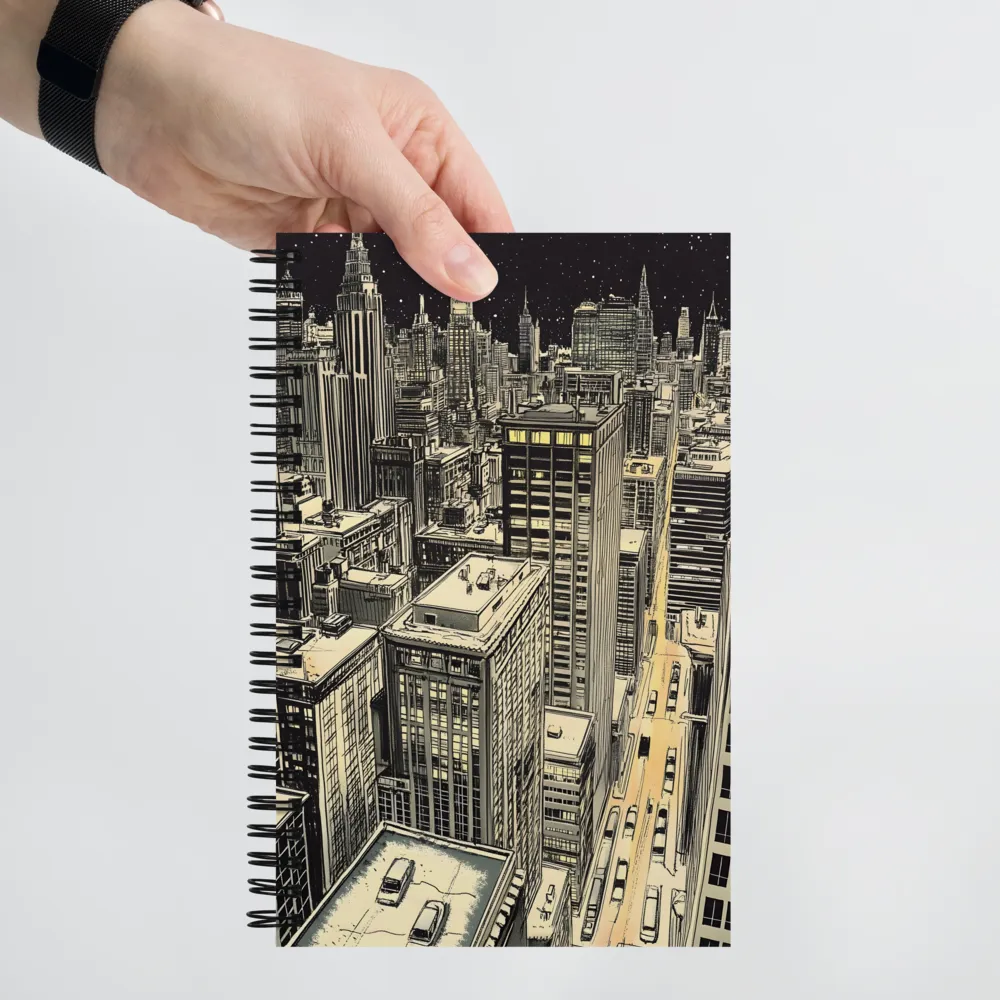 Urban Nightscape Illustration 
 Spiral Notebook | 140 pages