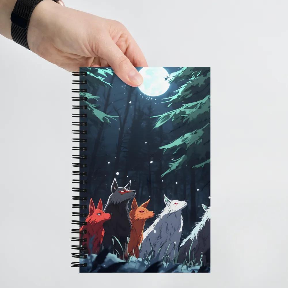 Moonlit Forest Wolves 
 Spiral Notebook | 140 pages