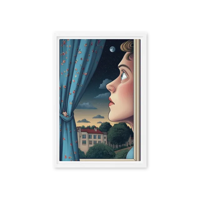 Moonlit Window Gaze | Art Print