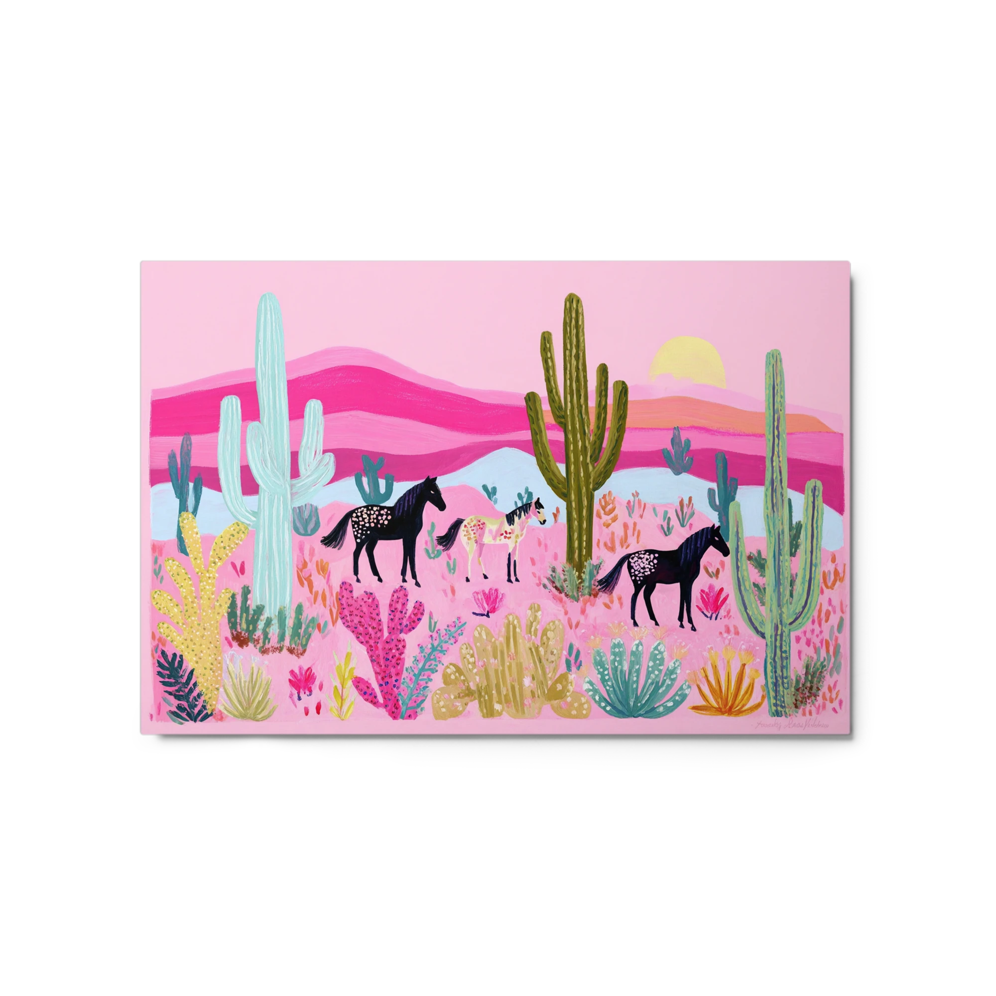 Pink Desert Horses