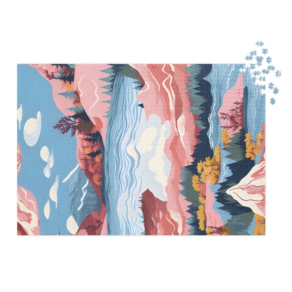 Serene Landscape with Mountains and Lake | Jigsaw Puzzle (252/520 pieces)