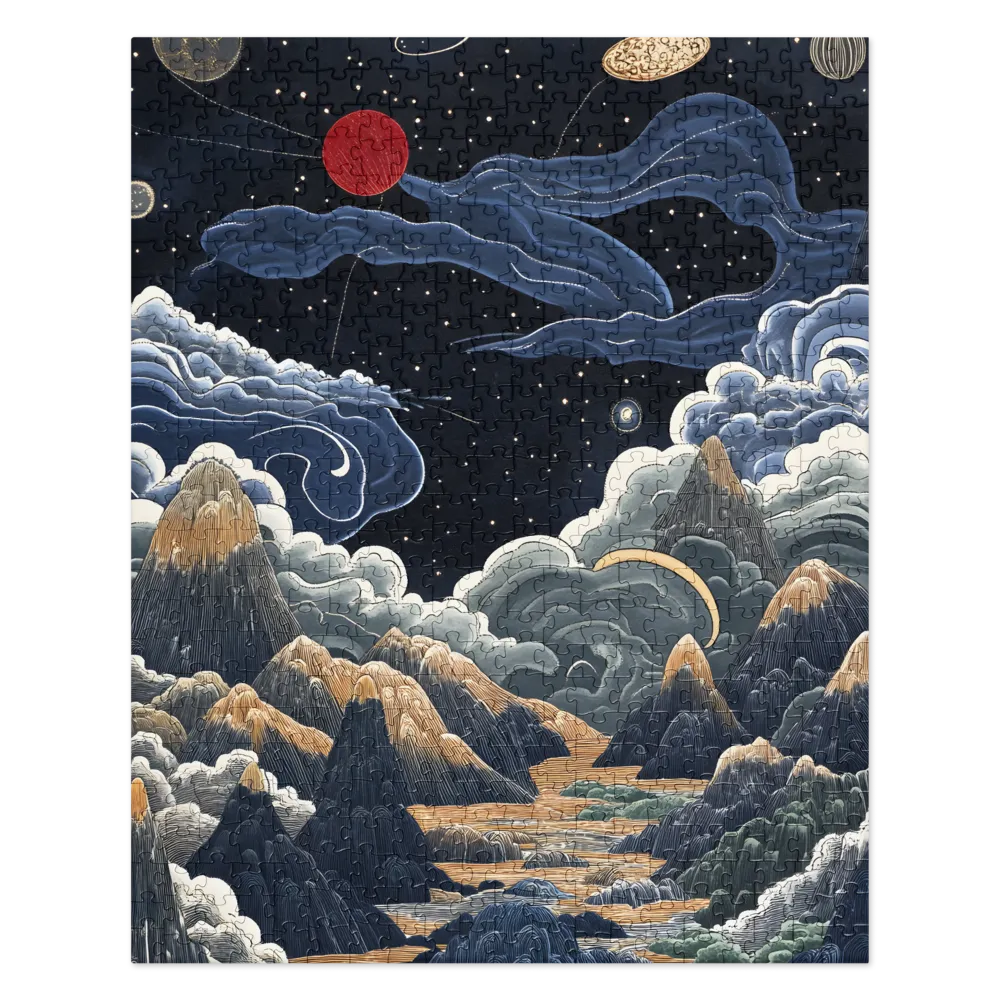 Cosmic Mountainscape 
 Jigsaw Puzzle in Tin Box