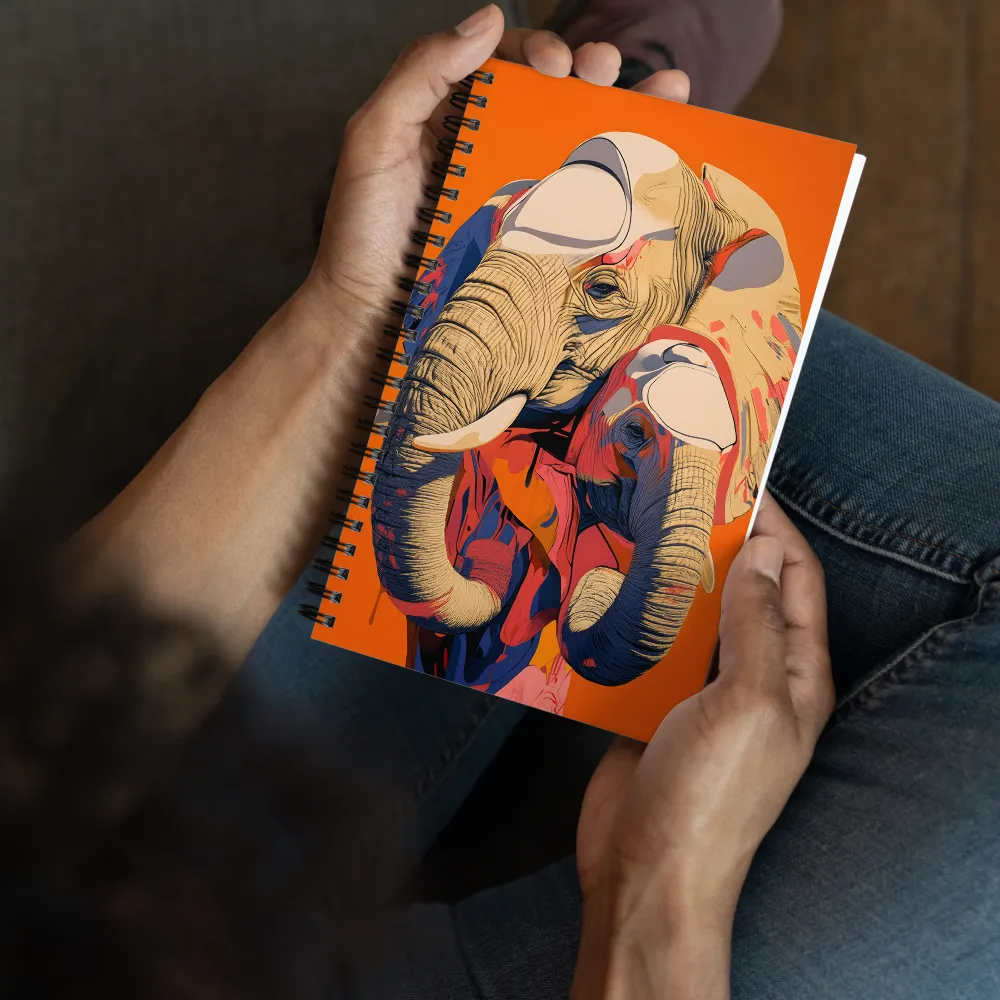 Vibrant Graphic Elephants 
 Spiral Notebook | 140 pages