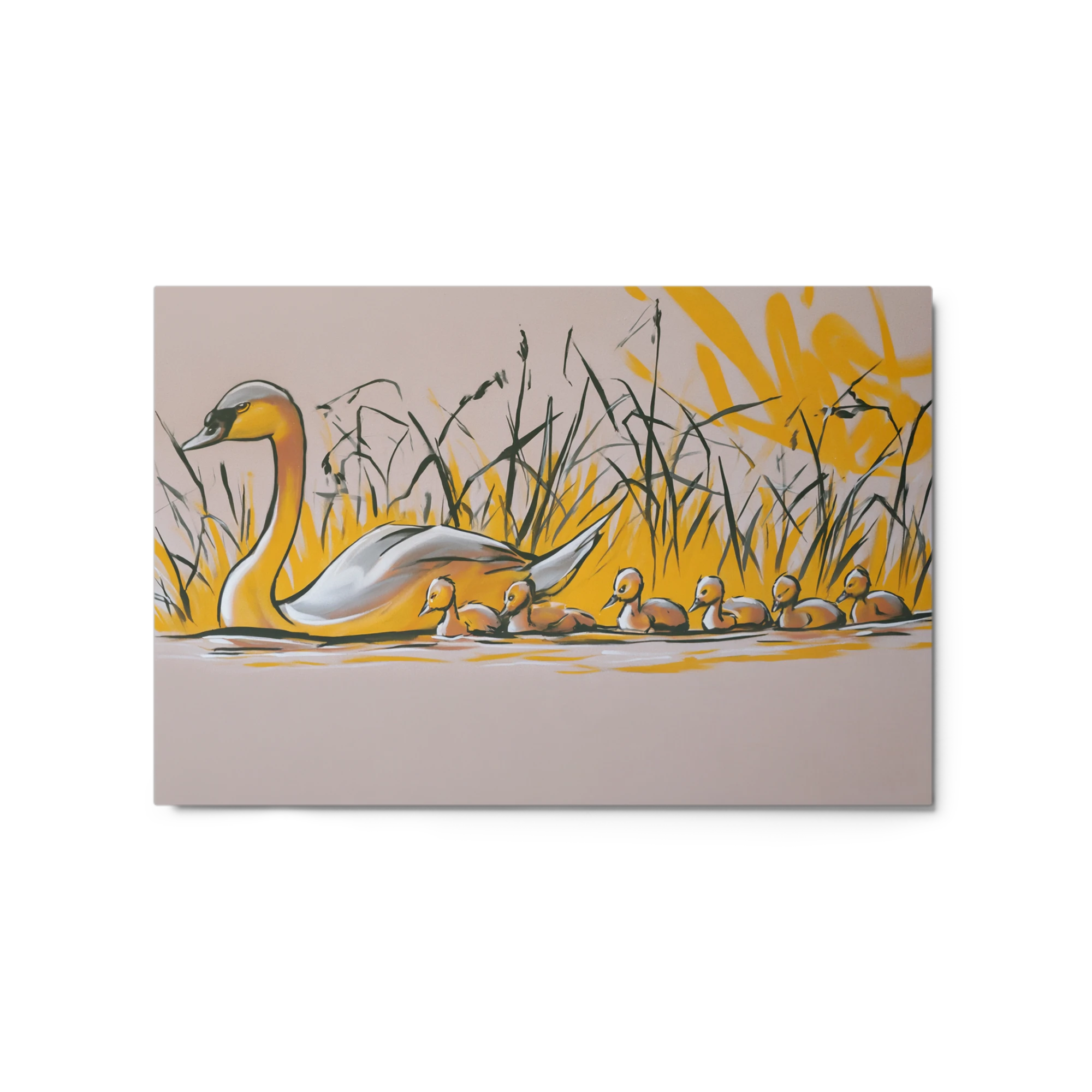 Yellow Swan and Cygnets | Art Print