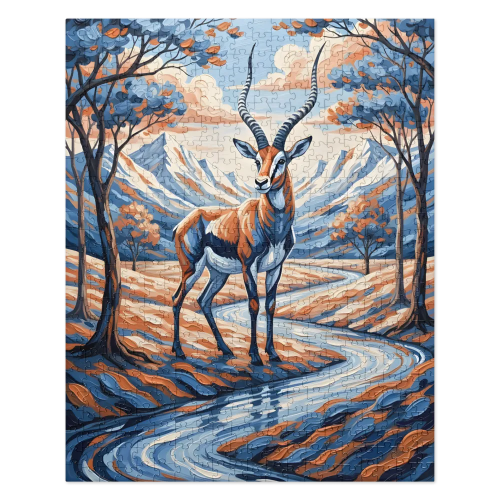 Impasto Gazelle Serenity 
 Jigsaw Puzzle in Tin Box