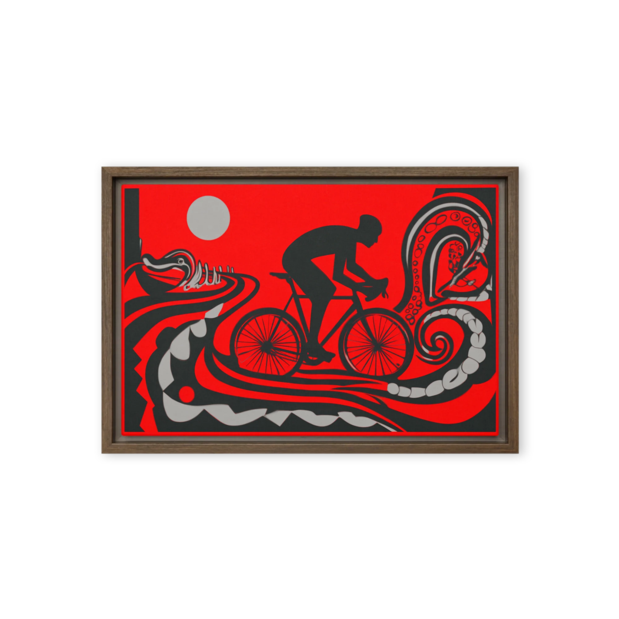 Red Cyclist in Motion | Art Print