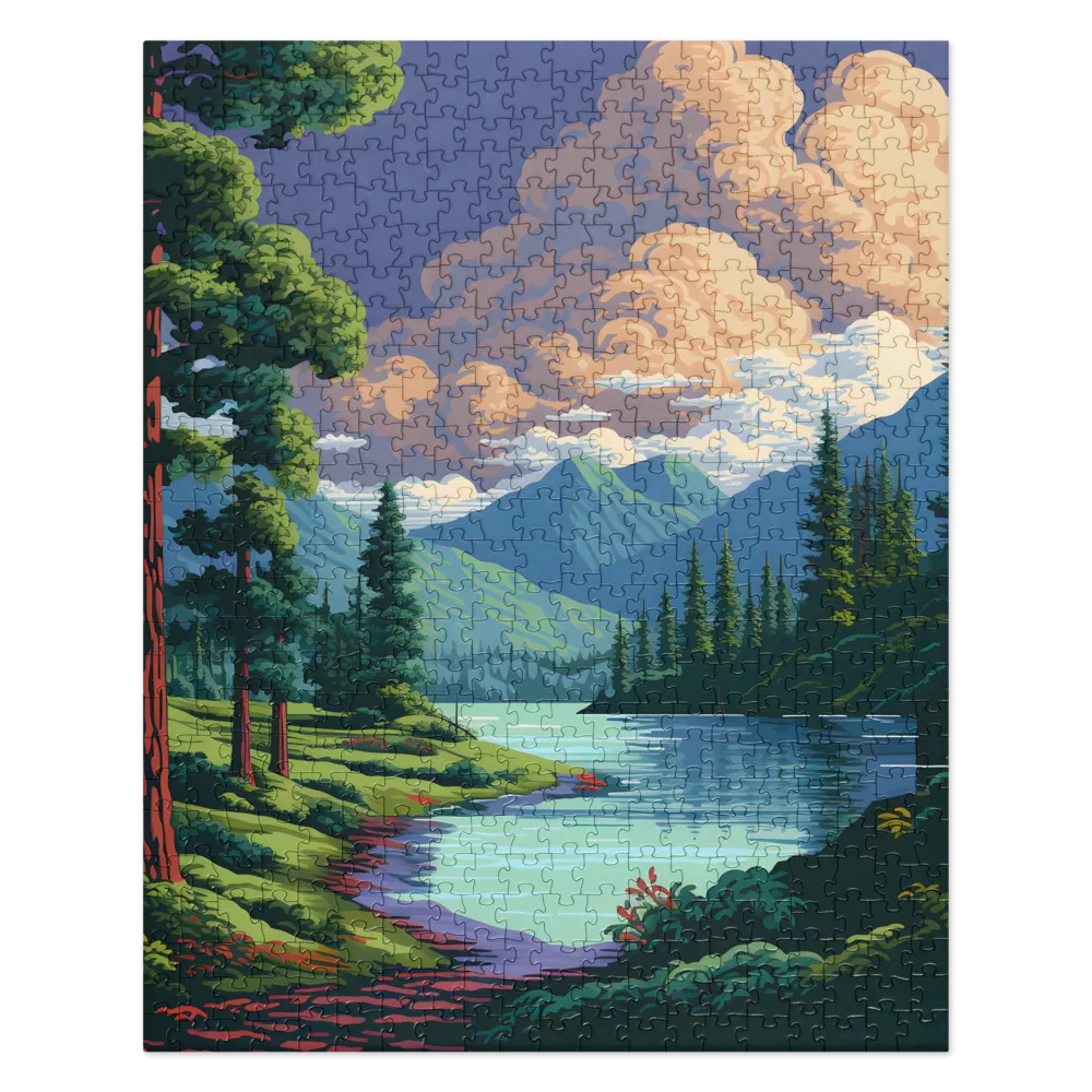 Alpine River Landscape 
 Jigsaw Puzzle