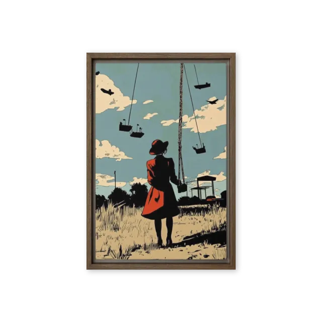 Woman on Flying Swings | Art Print