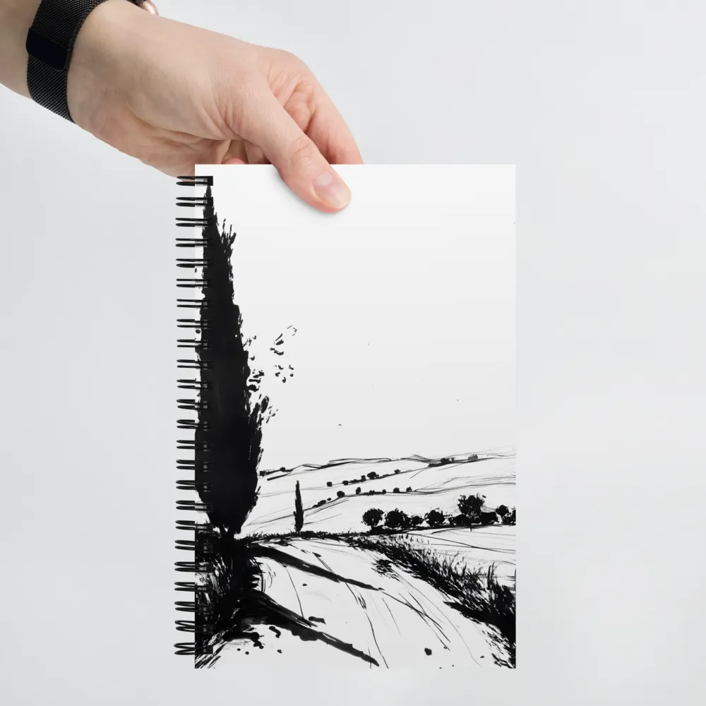 Tuscan Landscape in Ink 
 Spiral Notebook | 140 pages