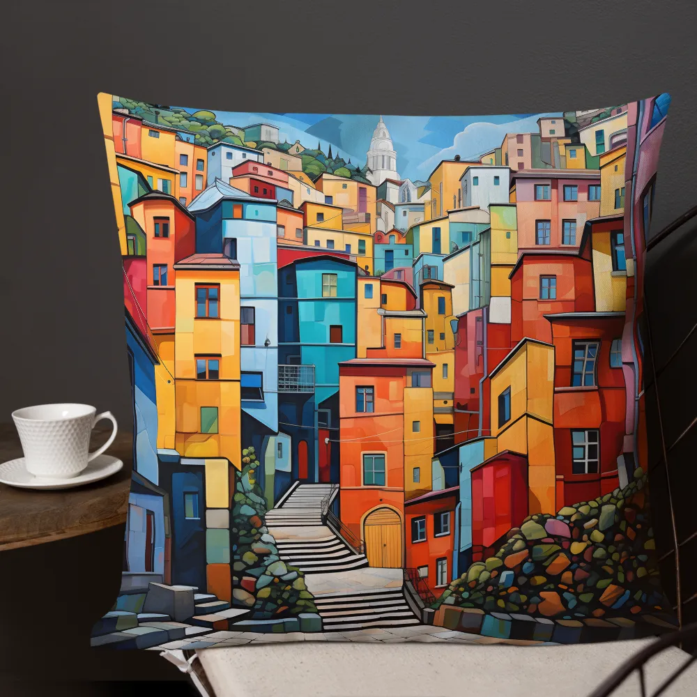 Vibrant Village: A Cubist Journey
