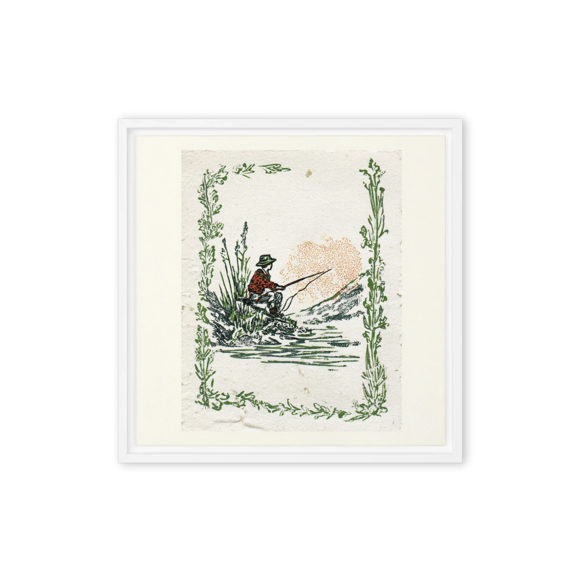 Solitary Angler on the Riverbank | Art Print