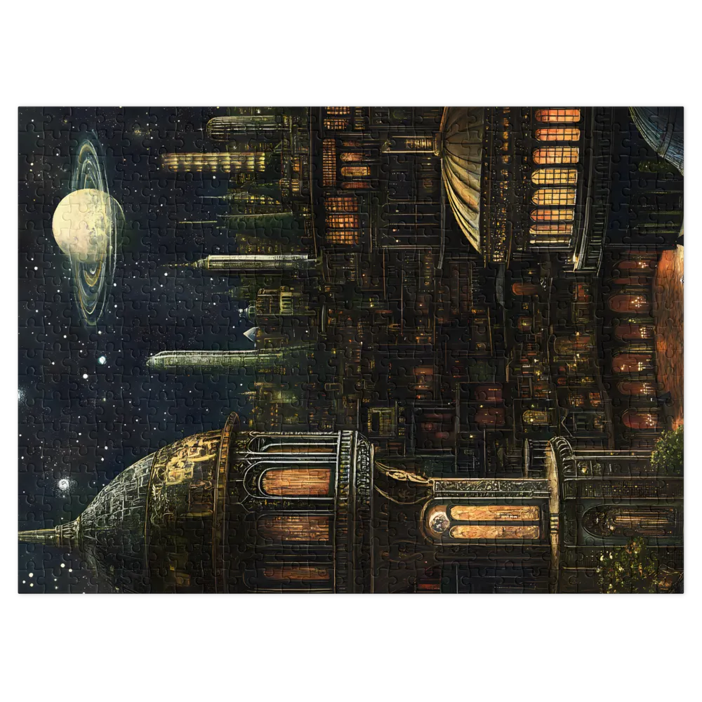 Paisagem Urbana Gótica Celestial 
 Puzzle em caixa de metal