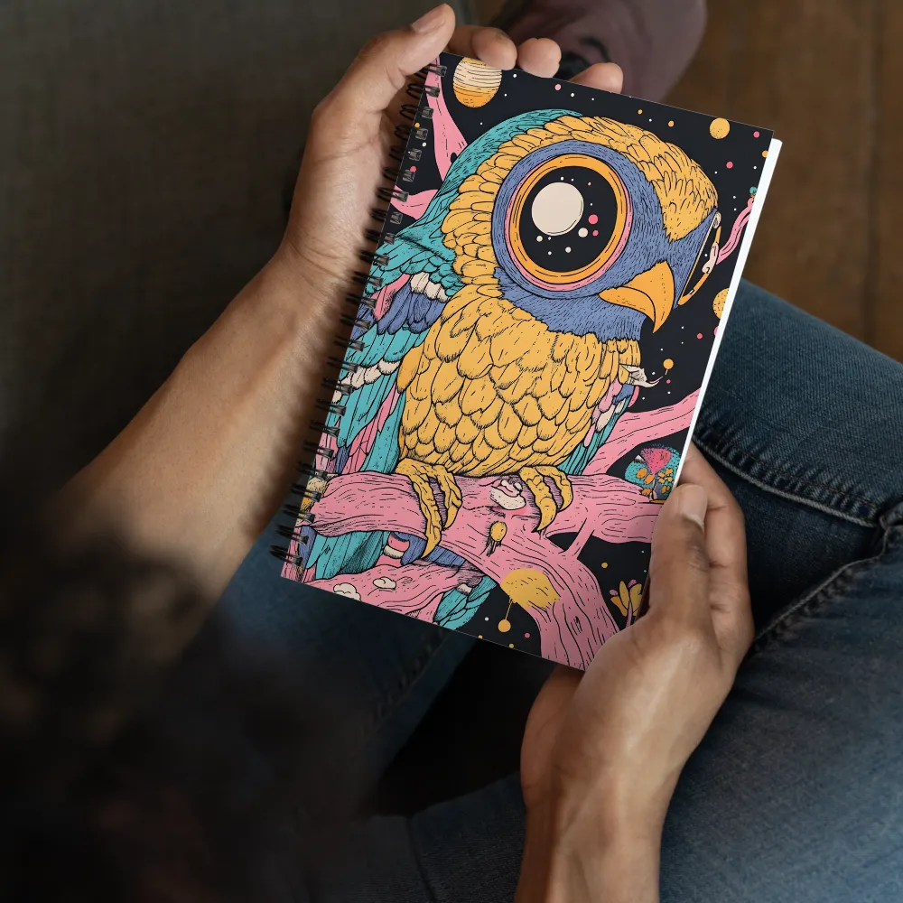 Cosmic Owl Perch 
 Spiral Notebook | 140 pages