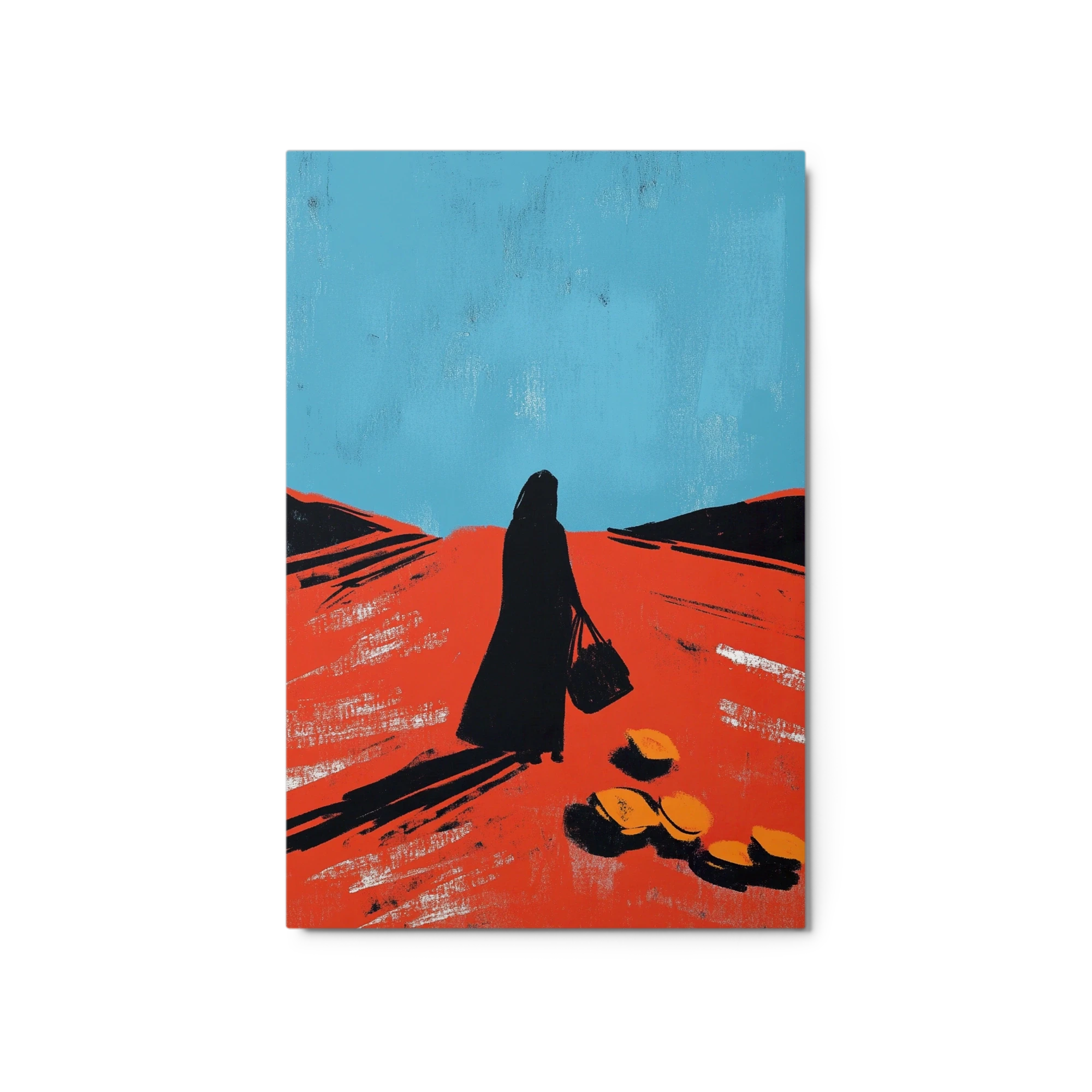 Solitary Figure in Desert Landscape