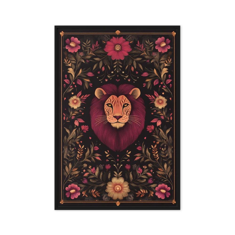 Regal Lion Floral Art | Art Print