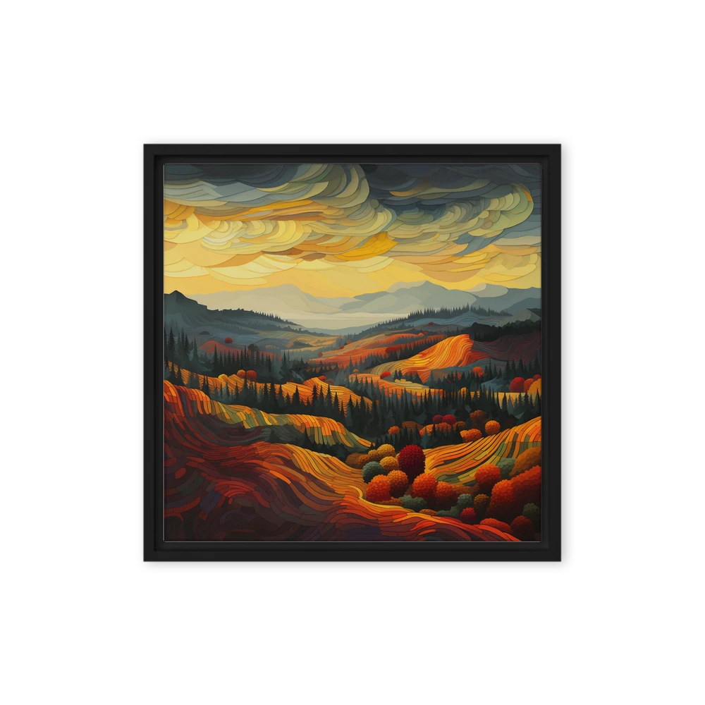Autumn Hills in Stained Glass | Art Print