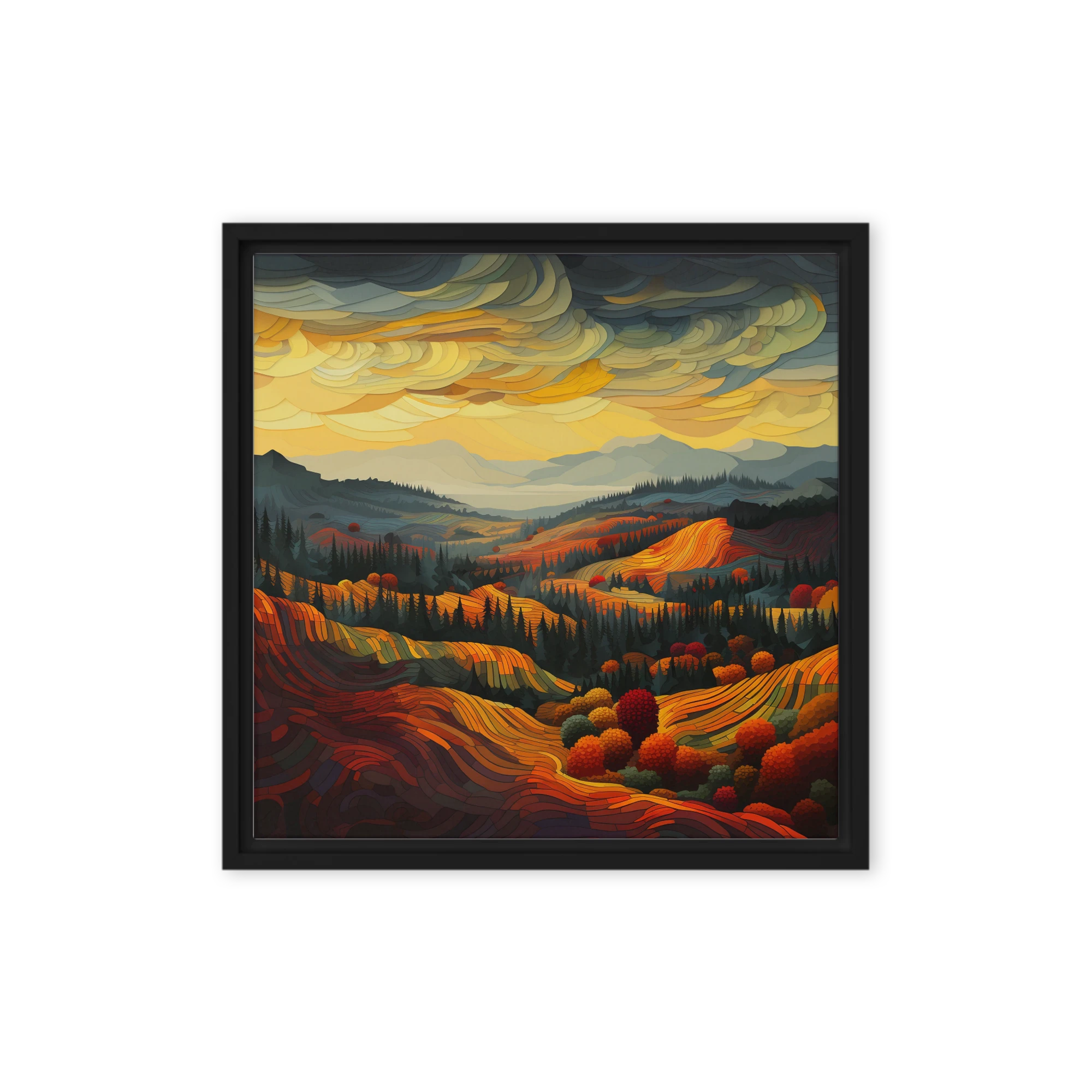 Autumn Hills in Stained Glass | Art Print