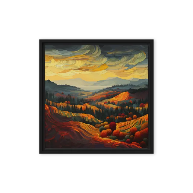 Autumn Hills in Stained Glass | Art Print
