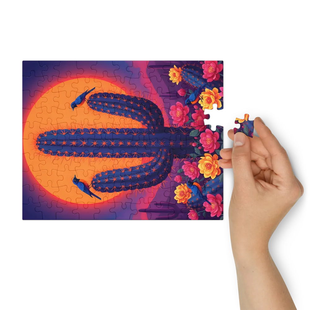 Neon Desert Bloom 
 Jigsaw Puzzle in Tin Box