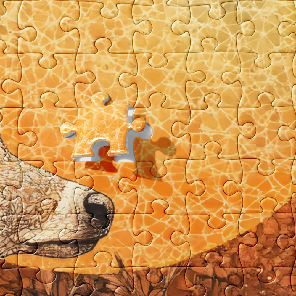 Forest Deer under Golden Moon 
 Jigsaw Puzzle