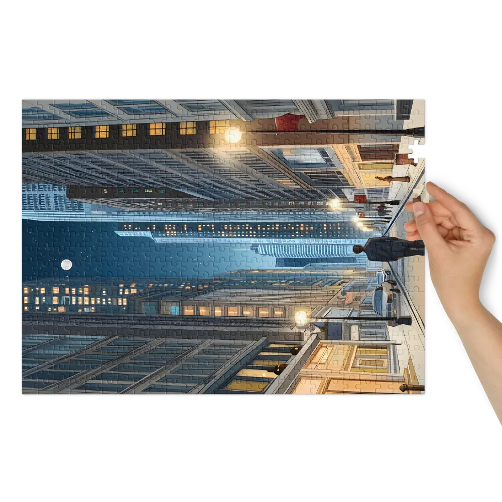 Solitary City Stroll 
 Jigsaw Puzzle in Tin Box