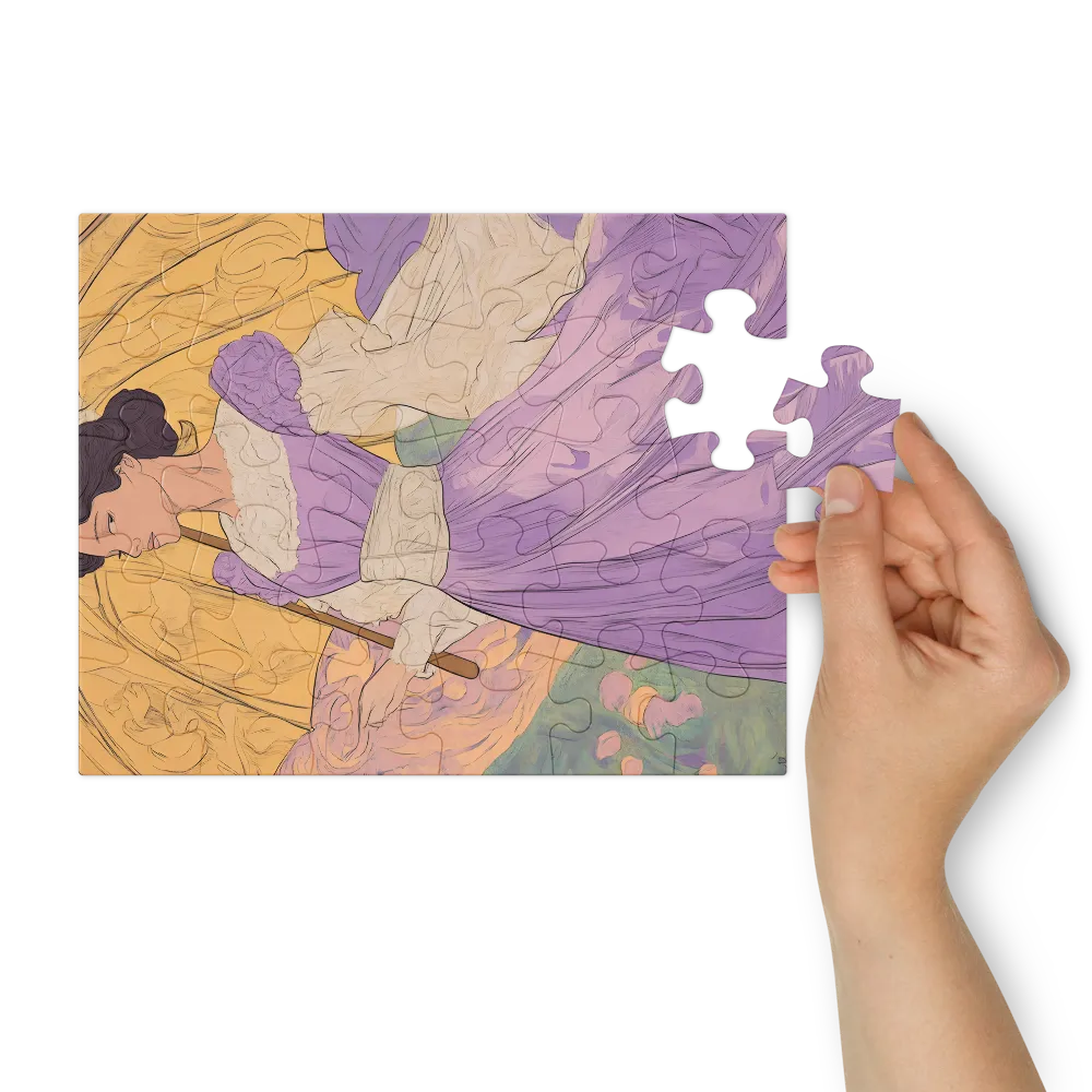 Art Nouveau Woman 
 Jigsaw Puzzle in Tin Box