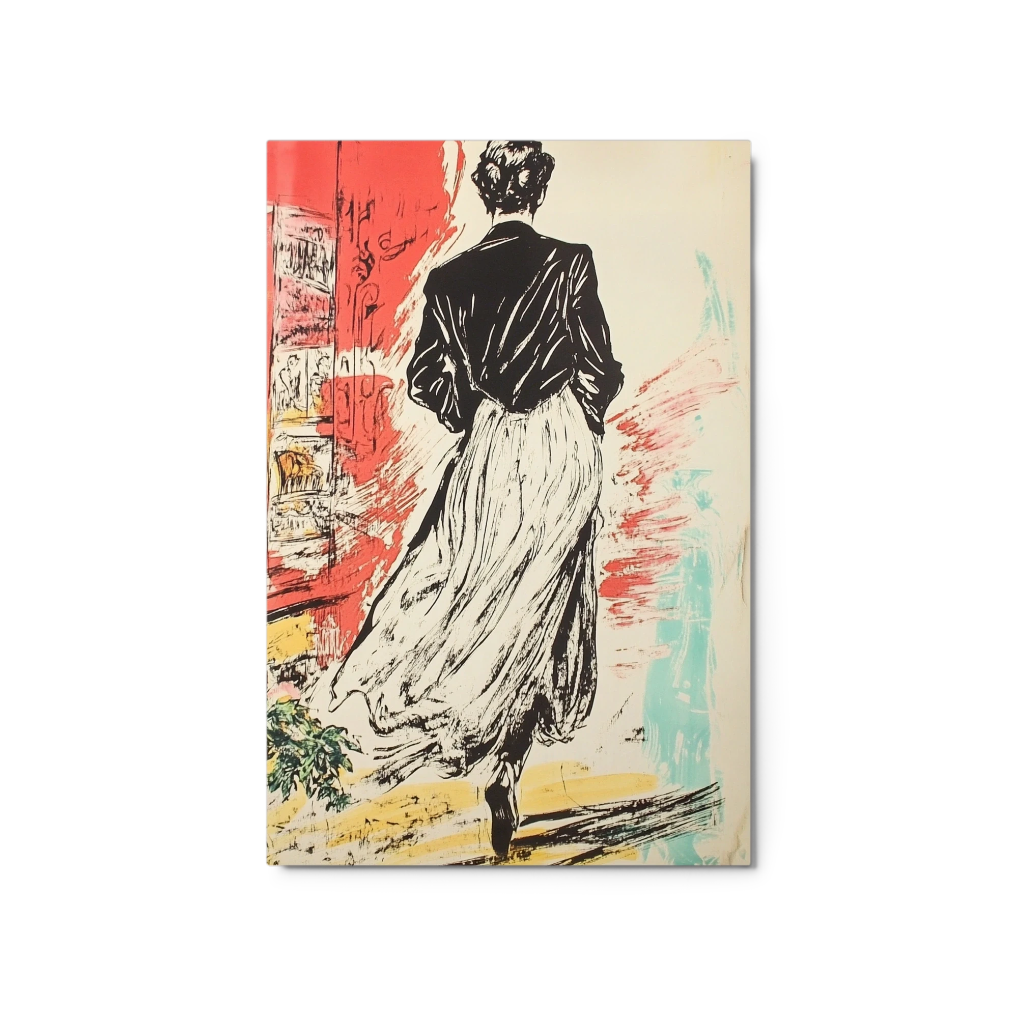 Silhouette of a Person in Flowing Dress