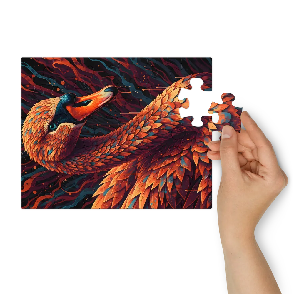 The Firebird Swan 
 Jigsaw Puzzle in Tin Box
