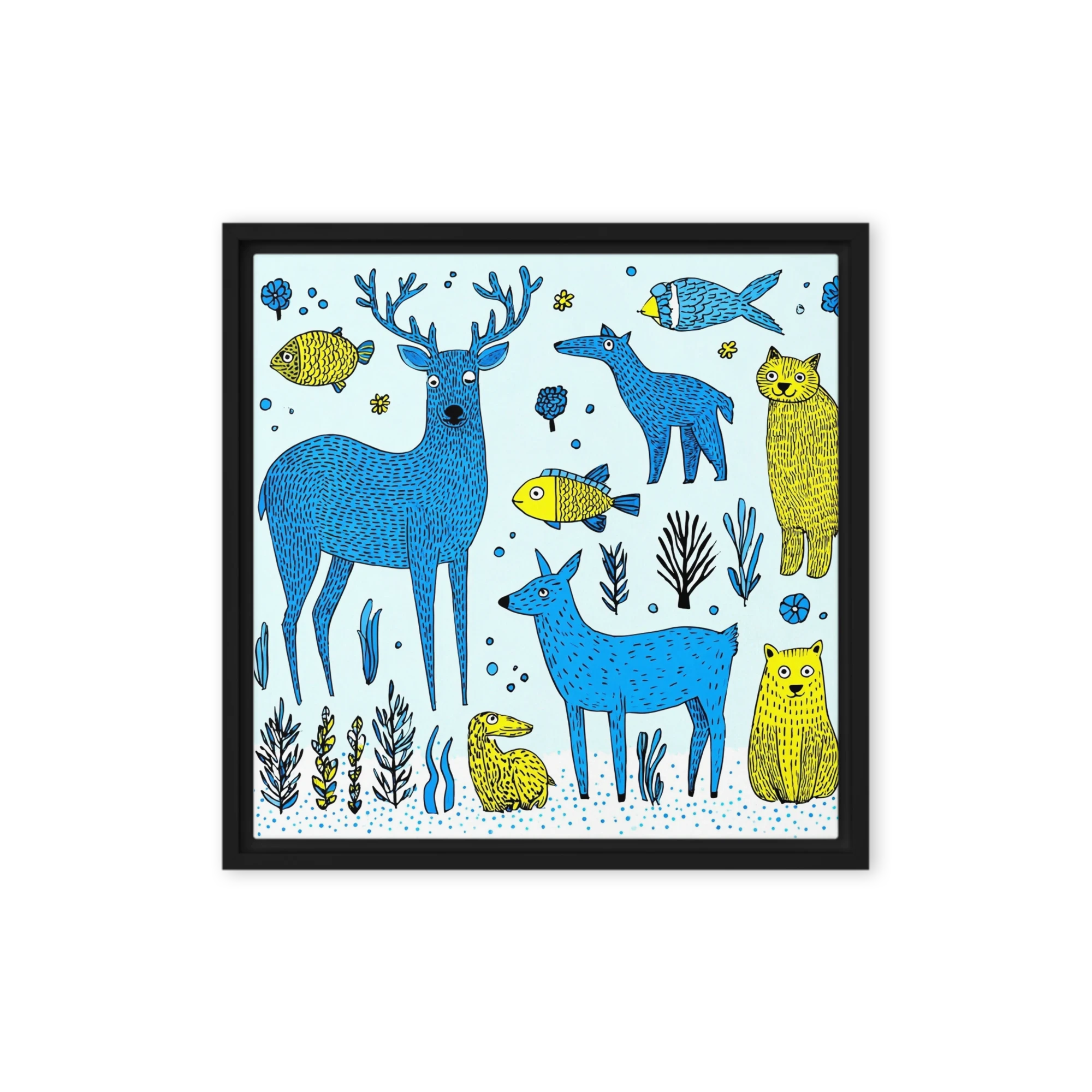 Blue Deer and Folk Animals