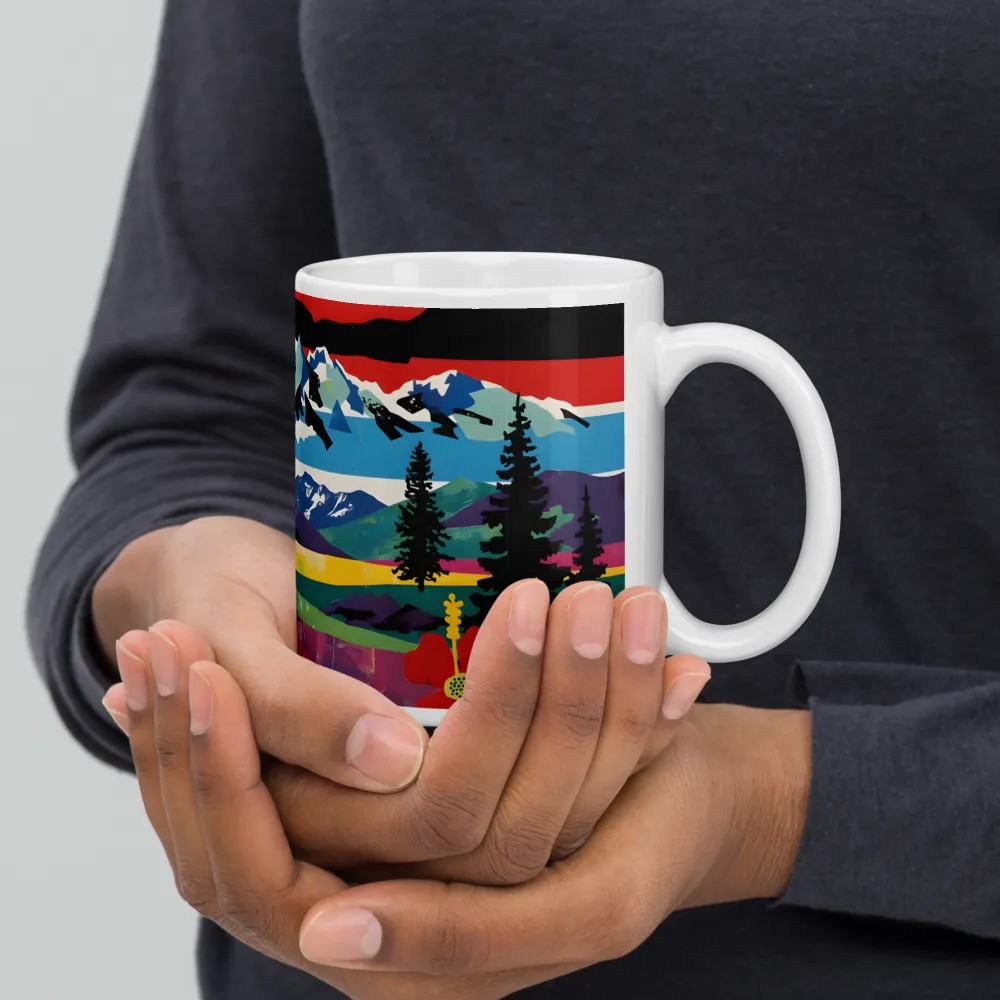 Prismatic Mountain Poster 
 Mug with Red inside | 15 oz
