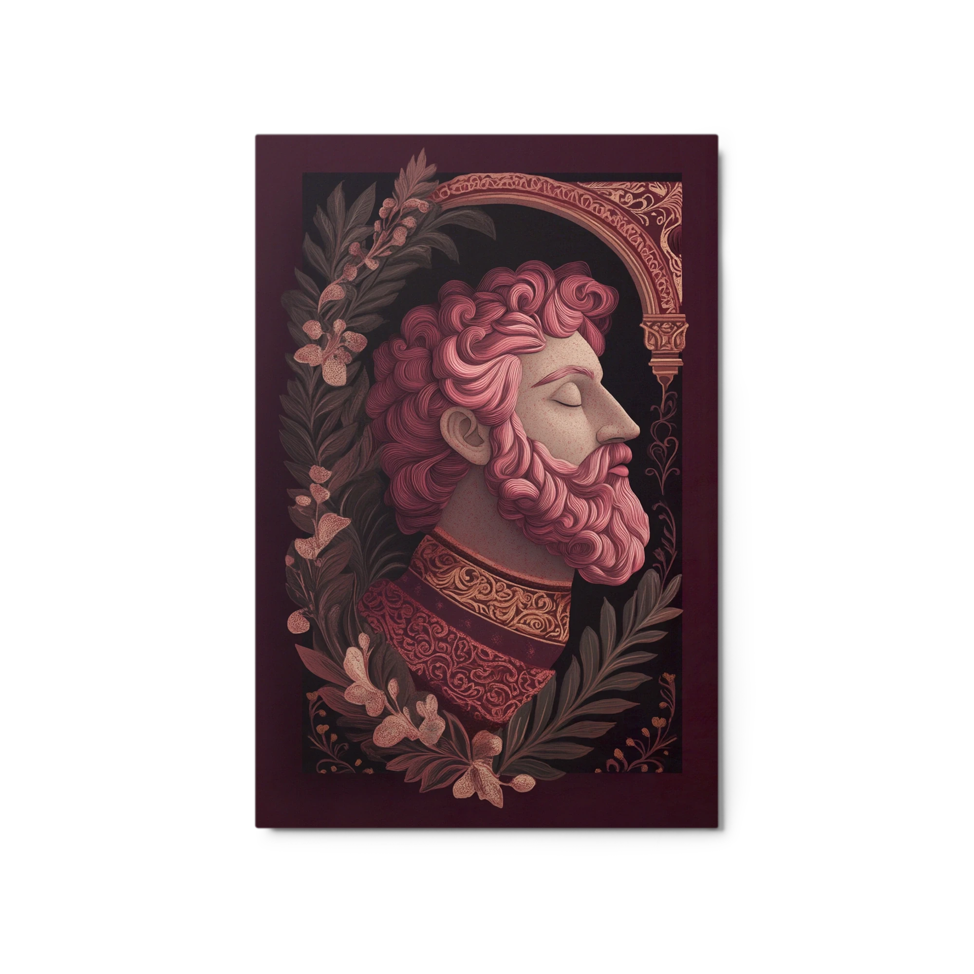 Stylized Portrait of a Man with Floral Elements