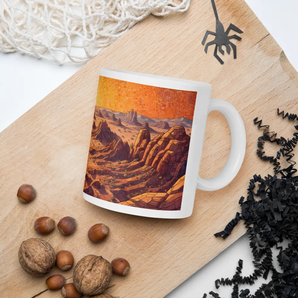 Sunset Over the Badlands 
 Mug with Red inside | 15 oz