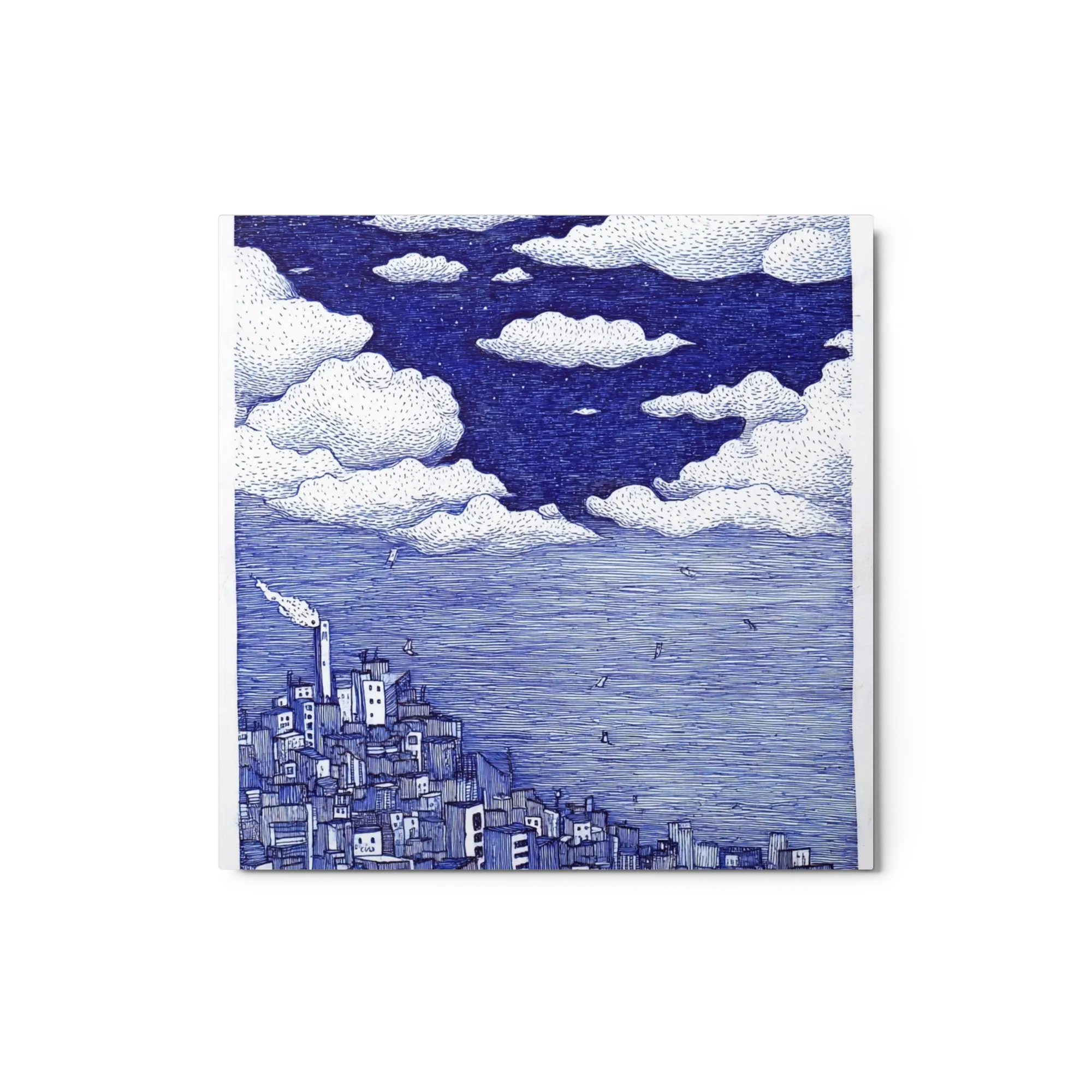Coastal City Under Starry Sky